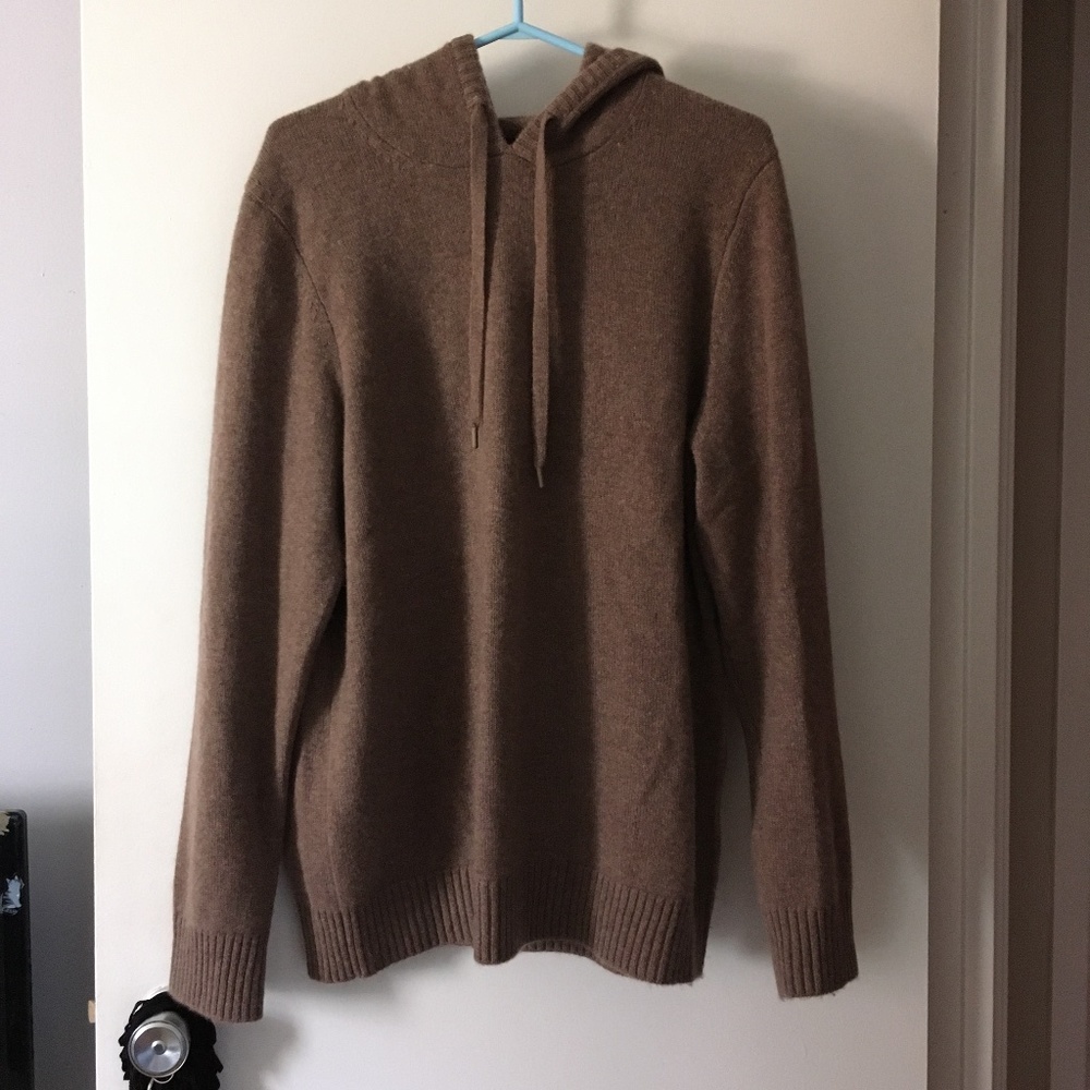 NAADAM Luxe 100% Cashmere Heather Brown Hoodie Pullover Sweater XL
